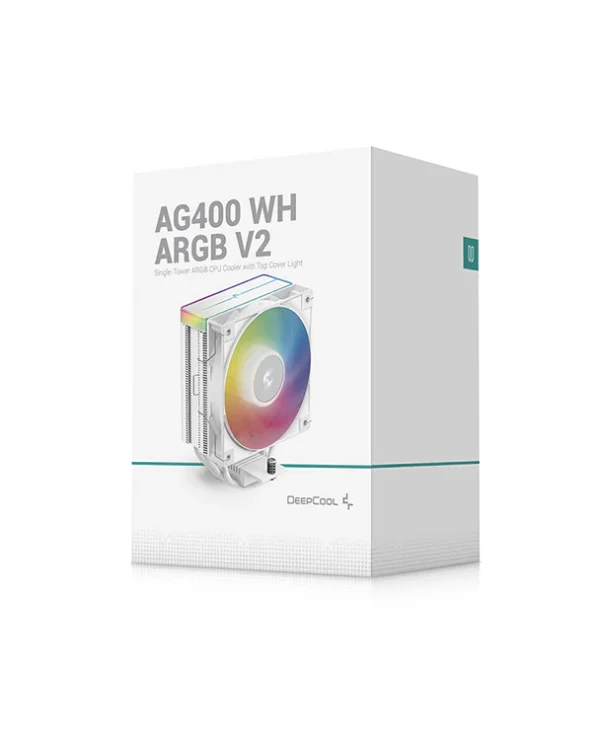 ⁦קירור אוויר DEEPCOOL AG400 WH ARGB V2⁩ – תמונה ⁦6⁩